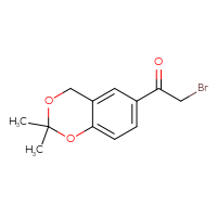 Chemical structure of 2-bromo-1-(2,2-dimethyl-2,4-dihydro-1,3-benzodioxin-6-yl)ethan-1-one - CSSB00010888620