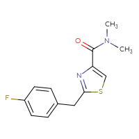 Chemical structure of 2-[(4-fluorophenyl)methyl]-N,N-dimethyl-1,3-thiazole-4-carboxamide - CSSB02004807221