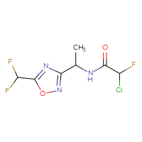 Chemical structure of 2-chloro-N-{1-[5-(difluoromethyl)-1,2,4-oxadiazol-3-yl]ethyl}-2-fluoroacetamide - CSSB21332117988