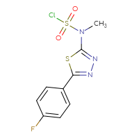 Chemical structure of N-[5-(4-fluorophenyl)-1,3,4-thiadiazol-2-yl]-N-methylsulfamoyl chloride - CSSB21224764554