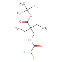 Chemical structure of tert-butyl 2-[(2-chloro-2-fluoroacetamido)methyl]-2-ethylbutanoate - CSSB21332123181