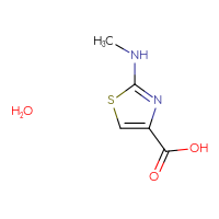 Chemical structure of 2-(methylamino)-1,3-thiazole-4-carboxylic acid hydrate - CSSB00015183925
