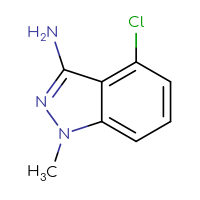 Chemical structure of 4-chloro-1-methyl-1H-indazol-3-amine - CSSB00000069685