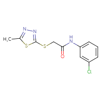 Chemical structure of N-(3-chlorophenyl)-2-[(5-methyl-1,3,4-thiadiazol-2-yl)sulfanyl]acetamide - CSSB00046190958