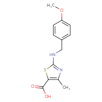 Chemical structure of 2-{[(4-methoxyphenyl)methyl]amino}-4-methyl-1,3-thiazole-5-carboxylic acid - CSSB00003676496