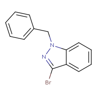 Chemical structure of 1-benzyl-3-bromo-1H-indazole - CSSB00010739578