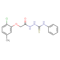 Chemical structure of 2-(2-chloro-5-methylphenoxy)-N-[(phenylcarbamothioyl)amino]acetamide - CSSB00025737313