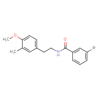 Chemical structure of 3-bromo-N-[2-(4-methoxy-3-methylphenyl)ethyl]benzamide - CSSB08535111149