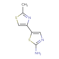 Chemical structure of 5-(2-methyl-1,3-thiazol-4-yl)-1,3-thiazol-2-amine - CSSB00015479948