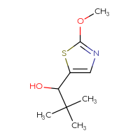 Chemical structure of 1-(2-methoxy-1,3-thiazol-5-yl)-2,2-dimethylpropan-1-ol - CSSB00015082366