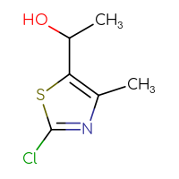 Chemical structure of 1-(2-chloro-4-methyl-1,3-thiazol-5-yl)ethan-1-ol - CSSB00135089970