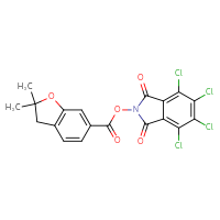 Chemical structure of 4,5,6,7-tetrachloro-1,3-dioxo-2,3-dihydro-1H-isoindol-2-yl 2,2-dimethyl-2,3-dihydro-1-benzofuran-6-carboxylate - CSSB20269821458