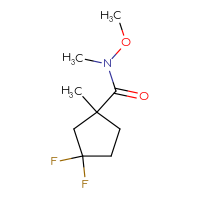 Chemical structure of 3,3-difluoro-N-methoxy-N,1-dimethylcyclopentane-1-carboxamide - CSSB01148880704