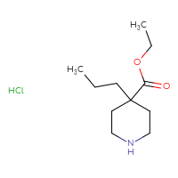 Chemical structure of ethyl 4-propylpiperidine-4-carboxylate hydrochloride - CSSB21043415115