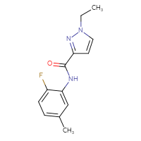 Chemical structure of 1-ethyl-N-(2-fluoro-5-methylphenyl)-1H-pyrazole-3-carboxamide - CSSB00046891747