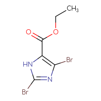 Chemical structure of ethyl 2,4-dibromo-1H-imidazole-5-carboxylate - CSSB00025713136