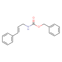 Chemical structure of benzyl N-[(2E)-3-phenylprop-2-en-1-yl]carbamate - CSSB00025716707
