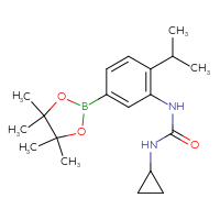 Chemical structure of 3-cyclopropyl-1-[2-(propan-2-yl)-5-(4,4,5,5-tetramethyl-1,3,2-dioxaborolan-2-yl)phenyl]urea - CSSB20784021057