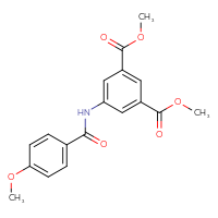 Chemical structure of 1,3-dimethyl 5-(4-methoxybenzamido)benzene-1,3-dicarboxylate - CSSB00026392987