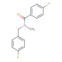 Chemical structure of 4-fluoro-N-[(4-fluorophenyl)methyl]-N-methylbenzamide - CSSB00000481650