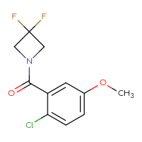Chemical structure of 1-(2-chloro-5-methoxybenzoyl)-3,3-difluoroazetidine - CSSB06394496509