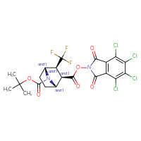 Chemical structure of rac-7-tert-butyl 2-(4,5,6,7-tetrachloro-1,3-dioxo-2,3-dihydro-1H-isoindol-2-yl) (1R,2S,3R,4S)-3-(trifluoromethyl)-7-azabicyclo[2.2.1]heptane-2,7-dicarboxylate - CSSB20620684838