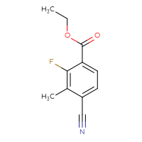 Chemical structure of ethyl 4-cyano-2-fluoro-3-methylbenzoate - CSSB00054427839