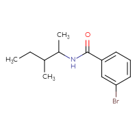 Chemical structure of 3-bromo-N-(3-methylpentan-2-yl)benzamide - CSSB00011471363