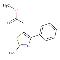 Chemical structure of methyl 2-(2-amino-4-phenyl-1,3-thiazol-5-yl)acetate - CSSB00000744422