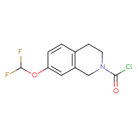 Chemical structure of 7-(difluoromethoxy)-1,2,3,4-tetrahydroisoquinoline-2-carbonyl chloride - CSSB21224774348
