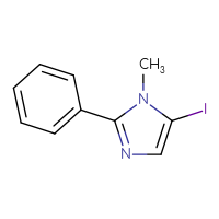 Chemical structure of 5-iodo-1-methyl-2-phenyl-1H-imidazole - CSSB00015665568