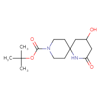 Chemical structure of tert-butyl 4-hydroxy-2-oxo-1,9-diazaspiro[5.5]undecane-9-carboxylate - CSSB00132312961