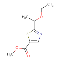Chemical structure of methyl 2-(1-ethoxyethyl)-1,3-thiazole-5-carboxylate - CSSB00012493775