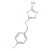 Chemical structure of 2-{[(4-fluorophenyl)methyl]sulfanyl}-5-methyl-1,3,4-thiadiazole - CSSB00000001092