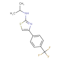 Chemical structure of N-(propan-2-yl)-4-[4-(trifluoromethyl)phenyl]-1,3-thiazol-2-amine - CSSB00031710550