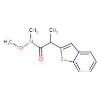 Chemical structure of 2-(1-benzothiophen-2-yl)-N-methoxy-N-methylpropanamide - CSSB07124085688