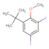Chemical structure of 1-tert-butyl-3,5-diiodo-2-methoxybenzene - CSSB00010730501