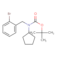 Chemical structure of tert-butyl N-[(2-bromophenyl)methyl]-N-cyclopentylcarbamate - CSSB03496570354