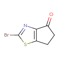 Chemical structure of 2-bromo-4H,5H,6H-cyclopenta[d][1,3]thiazol-4-one - CSSB06638590179