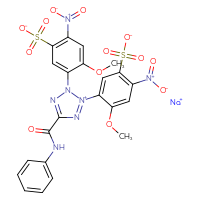 Chemical structure of sodium 2,3-bis(2-methoxy-4-nitro-5-sulfonatophenyl)-5-(phenylcarbamoyl)-3H-1,2λ⁵,3,4-tetrazol-2-ylium - CSSB02125607099
