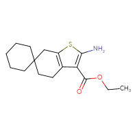 Chemical structure of ethyl 2-amino-5,7-dihydro-4H-spiro[1-benzothiophene-6,1'-cyclohexane]-3-carboxylate - CSSB00121689666