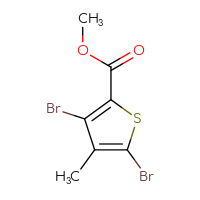 Chemical structure of methyl 3,5-dibromo-4-methylthiophene-2-carboxylate - CSSB06364427602