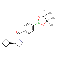 Chemical structure of (2S)-2-cyclobutyl-1-[4-(4,4,5,5-tetramethyl-1,3,2-dioxaborolan-2-yl)benzoyl]azetidine - CSSB20809181635