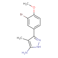 Chemical structure of 3-(3-bromo-4-methoxyphenyl)-4-methyl-1H-pyrazol-5-amine - CSSB00005483213