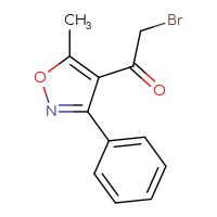 Chemical structure of 2-bromo-1-(5-methyl-3-phenyl-1,2-oxazol-4-yl)ethan-1-one - CSSB00009814268