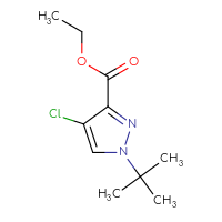 Chemical structure of ethyl 1-tert-butyl-4-chloro-1H-pyrazole-3-carboxylate - CSSB02274287453