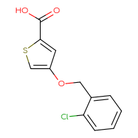Chemical structure of 4-[(2-chlorophenyl)methoxy]thiophene-2-carboxylic acid - CSSB00006081681