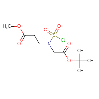Chemical structure of methyl 3-{[2-(tert-butoxy)-2-oxoethyl](chlorosulfonyl)amino}propanoate - CSMB15005366784
