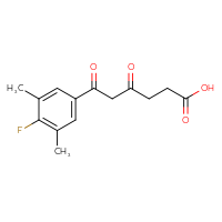 Chemical structure of 6-(4-fluoro-3,5-dimethylphenyl)-4,6-dioxohexanoic acid - CSSB21432526693