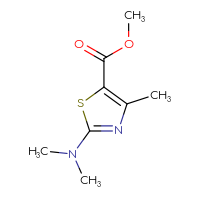 Chemical structure of methyl 2-(dimethylamino)-4-methyl-1,3-thiazole-5-carboxylate - CSSB00011739614